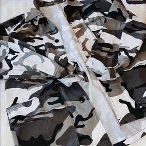 Grey Oversized Camo Jacket